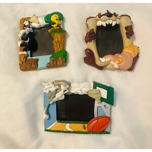 Looney Tunes Small Magnetic Picture Frame Tweety Bird taz set of 3 Vintage 1997